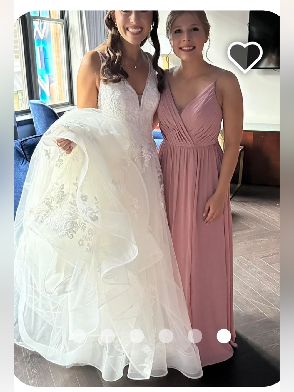 Azazie Spaghetti Strap V-Neck Maxi Dress in Dusty Rose bridesmaid